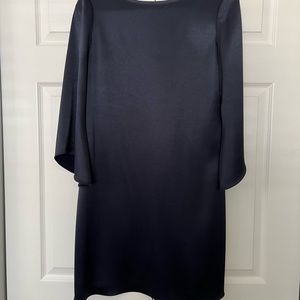 Diane von Furstenberg navy silk shirt dress
